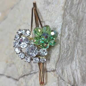 Vintage Upcycle AB Hair Pin Clip Green Arora Broielas